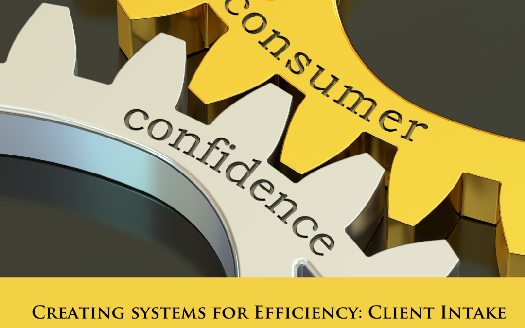 title block for Creating systems for efficiency about client intake.