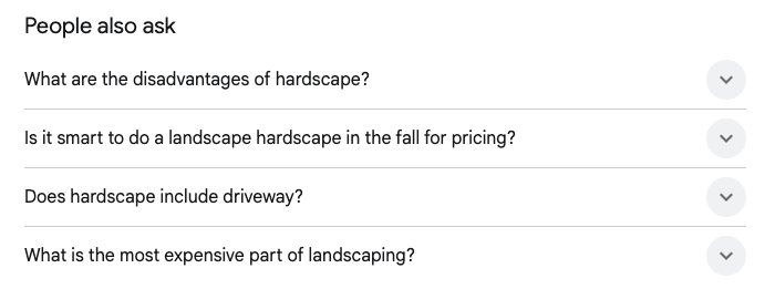 People Also Ask section at the end of a google search page