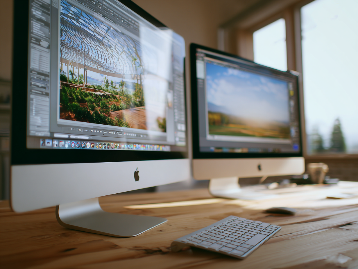 desktop computer on a desk