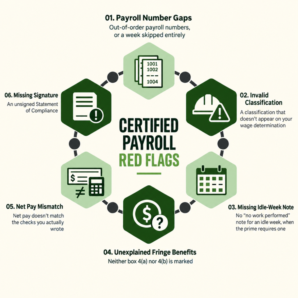 Checklist of six mistakes that get a WH-347 certified payroll rejected